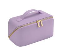 Bagbase - Open Flat Accessory Case - Travel Essentials, Makeup Bag, Bathroom Accessory, Cosmetic Bags - with a Zippered Compartment and More - 100% Leather-Look PU