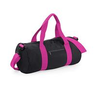 BagBase Original Barrel Bag - Black/Fuchsia