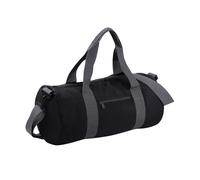 Bagbase Plain Varsity Barrel / Duffle Bag (20 Litres) - Black/Grey