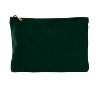Bagbase Plain Velvet Pouch in Dark Emerald | Size: Large Bagbase Dark Emerald L