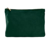 BagBase - Polyester Velvet Accessory Pouch - Large Dark Emerald, Accessory Bag and Office Organiser for Men and for Women - Car Keys Pouch - Wash Bag
