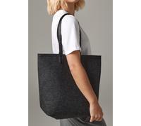 BagBase Premium Felt Tote Bag | 13 Litre Capacity | Faux Leather Straps | Charcoal or Grey | One Size