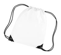 (One Size, White) Bagbase Premium Gymsac Water Resistant Bag (11 Litres) (Pack of 2)