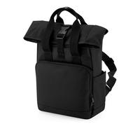 BagBase BG118S Recycled Mini Twin Handle Roll-Top Backpack - Black