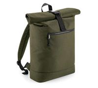 Bagbase Recycled Roll-Top Backpack Mens Womens Rucksack Travel Bag