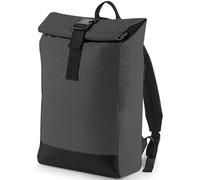 Bagbase Reflective Roll Top Backpack in True Black Bagbase True Black One Size