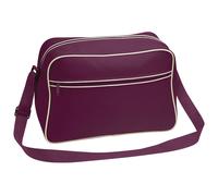 (One Size, Burgundy/Sand) Bagbase Retro Adjustable Shoulder Bag (18 Litres)