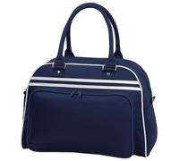 BagBase Bg075Fnwh Retro Bowling Bag French Navy/White Bg075 - French Navy/White, Medium