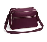 BagBase Retro Shoulder Bag One Size Burgundy/Sand