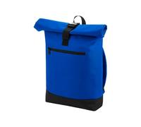 BagBase Roll-Top Backpack - Bright Royal, Laptop Backpack Compatible Up to 15.6", Padded Laptop Compartment, Zippered Front Pocket, Comfortable Padded Straps & Back Panel, Made for Personalisation