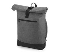 BagBase Roll-top Backpack, Grey Marl/Black, One Size