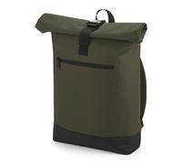 BagBase Roll-top Backpack, Military Green, One Size