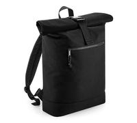 (One Size, Black) Bagbase Rolled Top Recycled Backpack