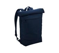 BagBase Simplicity Roll-Top Backpack - French Navy, Water-Repellent Recycled Polyester Laptop Backpack with 15.6" Padded Compartment, Magnetic Closure, Multiple Pockets, Made for Personalisation