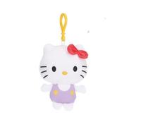 BagClip Keyring Plush Toys from Hello Kitty World Plush Figure, 10 cm - High-Quality Cuddly Toys for Fans of the Popular TV Series, Various Colours to Choose From (Purple)