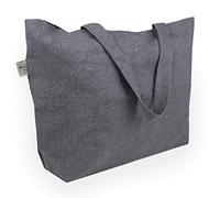 BagCouture Very Large Tote Bag - Bente | Made from Recycled Cotton | With Thick Fabric | Very Robust | 2 Long Handles | Ideal as a Shopping Bag, Bath Bag, Shopper Handbag, grey mixed, 60.0 cm x 40.0