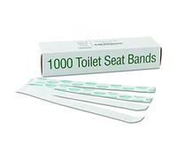 Bagcraft 300591 Sani/Shield Printed Toilet Seat Band, Paper, Blue/White, 16" Wide x 1-1/2" Deep (Case of 1000)
