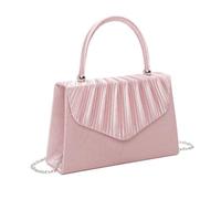 BagDesign Sophisticated Women's Pleated Evening Handbag Prom Wedding with Chain Strap -PALE PINK