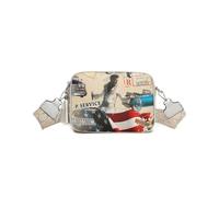 BagDesign Womens Timeless Elvis Presly Double Zipper Tassel Shopper Shoulder Crossbody Bag -SILVER