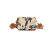 BagDesign Womens Timeless Elvis Presly Double Zipper Tassel Shopper Shoulder Crossbody Bag -TAN