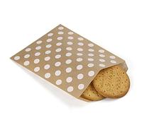 BagDream 5.5x7.75 Inches Kraft Paper Bags Pack of 100 Flat Paper Greaseproof Envelopes for Snack, Cookie, Popcorn Bags Brown Dot