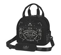 Bagea-Ka Vintage Skeleton Magic Ouija Black Pattern Lunch Bag for Women Men Insulated Reusable Lunch Box Cooler Tote Bag with Removable Shoulder Strap for Office Work School Picnic Beach