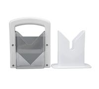 Bagel Cutter White Plastic Manual Bread Slicing Machine, Safe Bagel Guillotine with Safety Shield and Easy Grip Handle for Even Slicing of Bagels Muffins Rolls