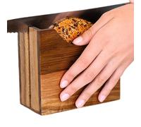 Bagel Cutter - Wood, Non-Slip, Effortless Cutting Groove, Stylish Bread Cutter, Kitchen Helper, Safe and Precise Cutting Tool for Daily Use, For Home, Dorm, Apartment