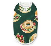 Bagel Sandwiches Dog And Cat Clothes Pet Summer Sleeveless T Shirt Basic Vest 2XL