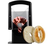 Bagel Slicer Stainless Steel Bagel Cutter Non-Stick Blade Bread Toast Slicer Multipurpose Heavy-Duty Muffin Slicer for Bagel Toast Muffin Fruit Vegetable(Black)