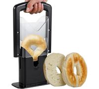 Bagel Slicer with Safety Handle,Household Bagel Cutter Reusable Bread Slicer Portable Muffin Cutting Tool for Kitchen Gadgets (Black)