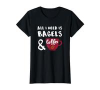 Bagels and Coffee Bagel Lover Value Graphic T-Shirt, Women, Black, M