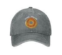 Bagels Lover Hat Bagel Dealer Hat for Men Dad Hat Graphic Caps Gray