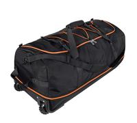 Bagenerous 110L/140L Expandable Soft-Sided Foldable Duffle Bag with 2 Rubber Wheels,Packable 32” Rolling Carry-On with Multi-Pockets & Compartments, Black Orange, 110L-140L, Fashion