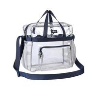 Bagenius Clear Tote Bag Stadium Approved, 12x6x12 Game Day Clear Satchel Bag with Shoulder Strap for Concert Work and Sports, Navy