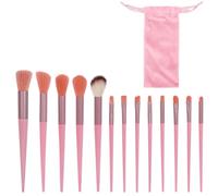 Bagentry 13 Pcs Professional Makeup Brushes Set with Bag, Complete Function Portable Make Up Brushes, Foundation Powder Concealers Eye Shadows Lip Cosmetic Brushes for Enthusiasts (Pink)