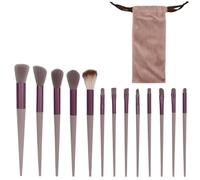 Bagentry 13 Pcs Professional Makeup Brushes Set with Bag, Complete Function Portable Make Up Brushes, Foundation Powder Concealers Eye Shadows Lip Cosmetic Brushes for Enthusiasts (Reddish Brown)