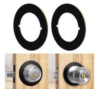 Bagentry 4 Pcs Round Door Knob Plate, Durable Door Knob Backing Plates, Door Handle Cover Filler Fixing Repair Backplate, Door Reinforcement Plate for Deadbolts Exterior Interior (Matte Black)