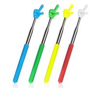 Bagentry 4 Pcs Teacher Pointer Stick for Classroom Extendable Pointer Finger Telescoping Hand Pointer Retractable Pointing Stick Reading Aid for Presentation Whiteboard (Red, Yellow, Blue, Green)