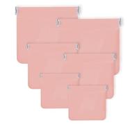 Bagentry 6 Pieces PU Leather Snap Closure Organizer Pouch, 3 Sizes Small Makeup Bag, No Zipper Self-Closing Portable Cosmetic Pouch for Women Coin Travel Storage Lipstick Jewelry, pink, 4.7" x 4.7",
