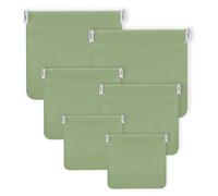 Bagentry 6 Pieces PU Leather Snap Closure Organizer Pouch, 3 Sizes Small Makeup Bag, No Zipper Self-Closing Portable Cosmetic Pouch for Women Coin Travel Storage Lipstick Jewelry, Green, 4.7" x 4.7