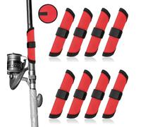 Bagentry 8 Pieces 5.9''/15 CM Fishing Hook Covers Shield, Fishing Lure Covers Protector, Lure Wraps Guard Armour with Touch Fastener for Fisherman Rod Bait Pole Reel Storage Sleeve B