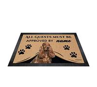 BAGEYOU All Guests Must be Approved Outdoor Doormat with My Love Dog Cocker Welcome Floor Mat Custom Name 27.5" x 17.7"
