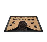 BAGEYOU All Guests Must be Approved Outdoor Doormat with My Love Dog Labradoodle Welcome Floor Mat Custom Name 35.4" x 23.6"