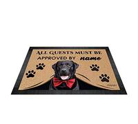 BAGEYOU All Guests Must be Approved Outdoor Doormat with My Love Dog Labrador Welcome Floor Mat Custom Name 27.5" x 17.7"