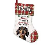 BAGEYOU Black Dachshund Dog Decor Christmas Stocking Dear Santa I've Been a Good Dog This Year Customized Hanging Stockings for Home Party Decor 14.4"