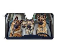 BAGEYOU Car Front Windshield Sunshade German Shepherd Dog Family Decor Vehicle Sun Shade Visor UV Ray Reflector Sun Protector, Keep Vehicle Cool, 55" x 30"