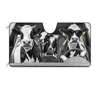 BAGEYOU Car Front Windshield Sunshade Milk Cow Family Decor Vehicle Sun Shade Visor UV Ray Reflector Sun Protector, Keep Vehicle Cool, 55" x 30"