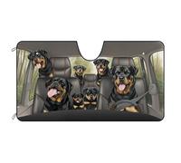 BAGEYOU Car Front Windshield Sunshade Rottweiler Dogs Puppies Decor Vehicle Sun Shade Visor UV Ray Reflector Sun Protector, Keep Vehicle Cool, 51" x 26.8"
