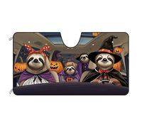 BAGEYOU Car Front Windshield Sunshade Sloth Family Decor Vehicle Sun Shade Visor UV Ray Reflector Sun Protector, Keep Vehicle Cool, 55" x 30"
